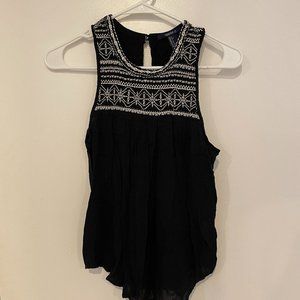 Forever 21 Black Embroidered Tank